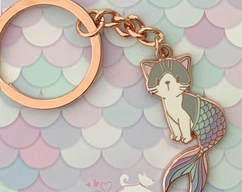 Pastel Purrmaid Keychain 1.5&quot;