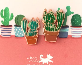 Cactus Cats - Small Enamel Pins, Set of 2, Mother’s Day Gift