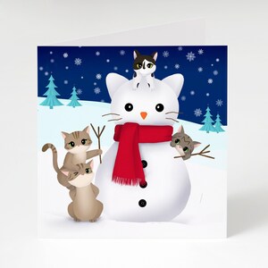 Tarjeta de felicitación navideña - Snowkitty (Tarjetas de felicitación navideñas, Tarjeta de felicitación navideña, Tarjeta con un lindo gato)