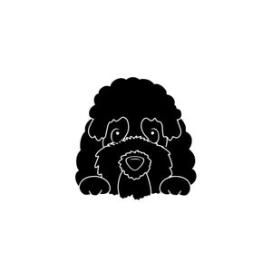 Caniche - Autocollant vinyle, Mignon Chien Peeking, Labradoodle, Cavoodle, Doodle