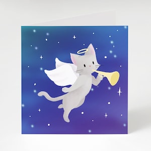 Kerstwenskaart - kerstengel (kerstkaarten, kerstkaart voor liefdadigheidsinstellingen, schattige hond)