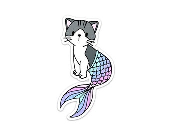 Pastel Purrmaid Vinyl Sticker