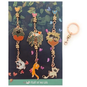 Mix'n'Match Pot Plant & Swinging Kitties – Magnetised Dangle Pin Set + Keychain | Interactive Enamel Pins