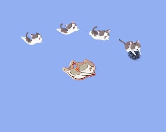 Mac de springende kat - Klein emaille speldje (Mac de kat met speciale behoeften)