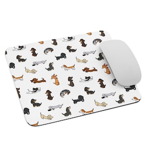 Mini Dachshund Pattern Coloured - Mouse pad