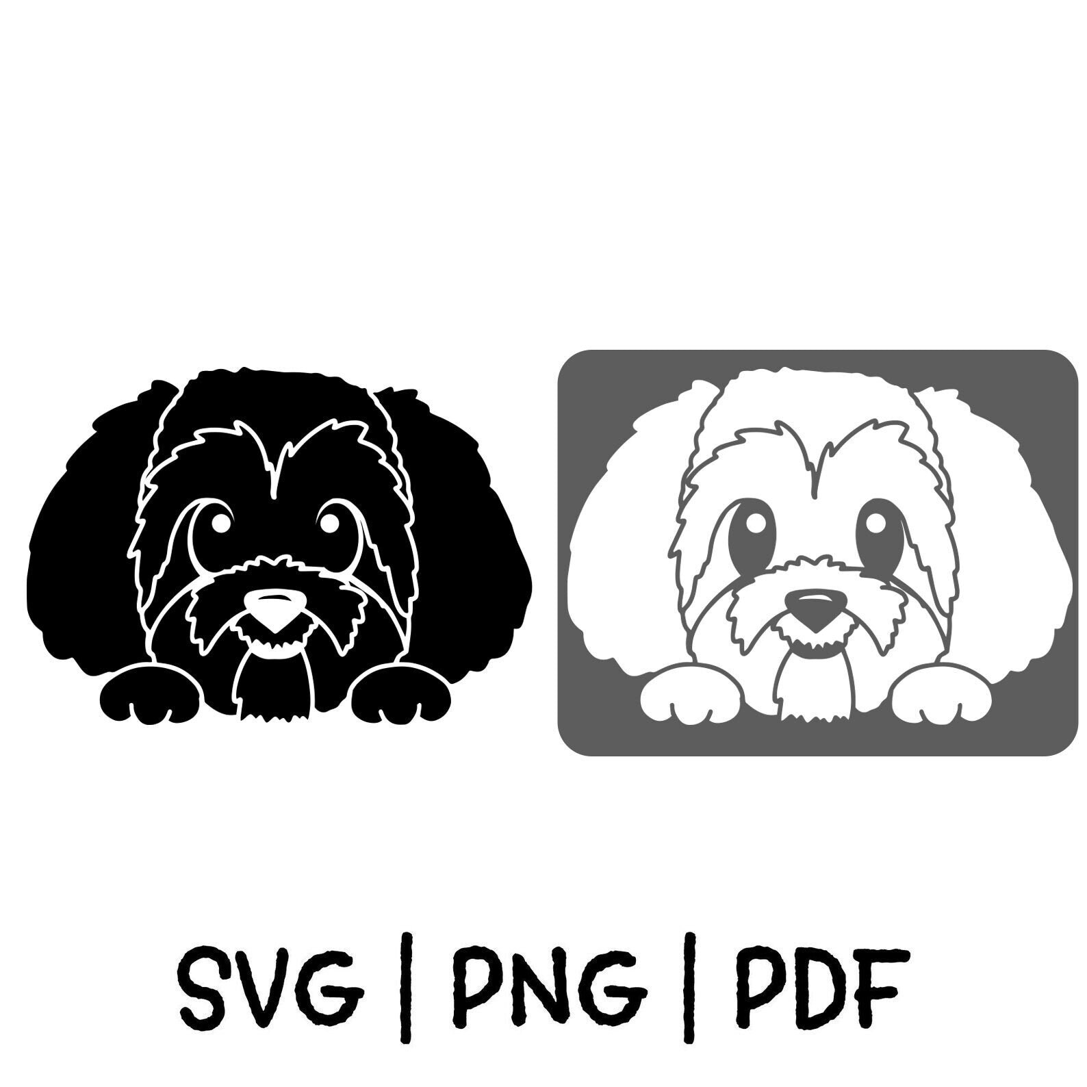 Shih Tzu SVG PNG PDF Cut File, Cute Dog Peeking Over, Cutting File ...