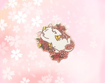 Spring Florals Kitty - Kleine Emaille Pin