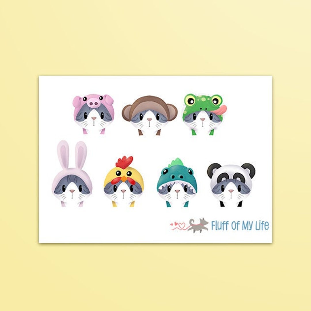 Cat Costume - Waterproof Vinyl Sticker Sheet - Etsy