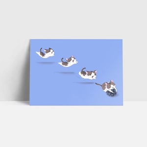 Kitty & Crinkleball A6 Postcard (Mac the Special Needs Cat)