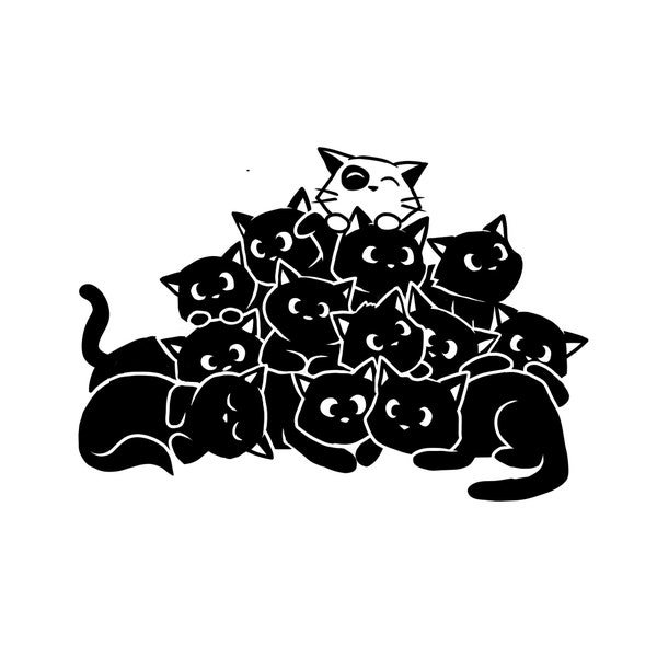 Pila de gatos - Calcomanía