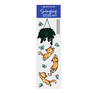 Sticker Sheet - Swinging Kitties, Set B | String of Nickels Plant