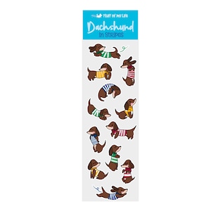 Sticker Bogen - Dackel mit Streifen (2"x7")