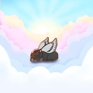 Sleeping Angel Kitty Pin