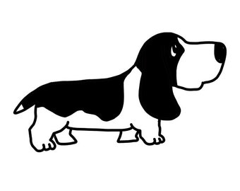 Cão Basset Hound - Decalque
