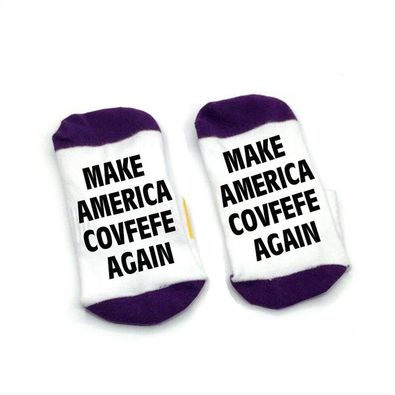 Make america covfefe again socks cotton unisex Sock Slippers ankle socks funny quote Get Lucky covfefe sock