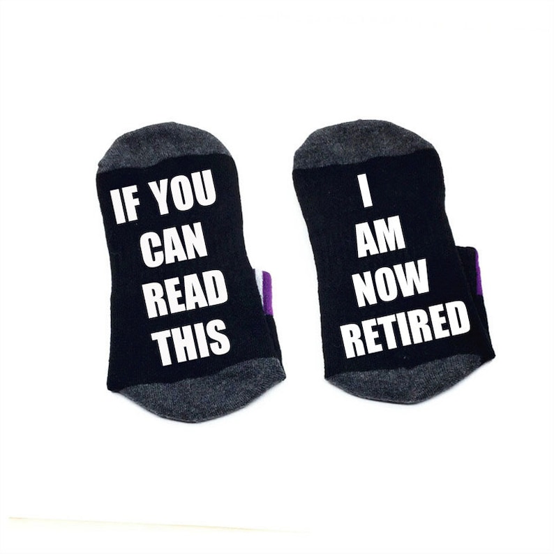 If you can read this Socks I am now retired Socks cotton comfortable Men Women ankle Socks with cute sayings