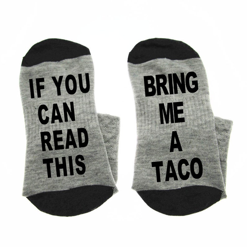 Taco Socks If you can read this Bring me Taco sock cotton elastic comfortable unisex Socks Taco socks W0289