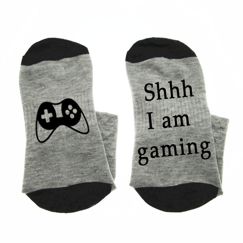Shhh I'm gaming Words on socks Game console socks cotton Etsy