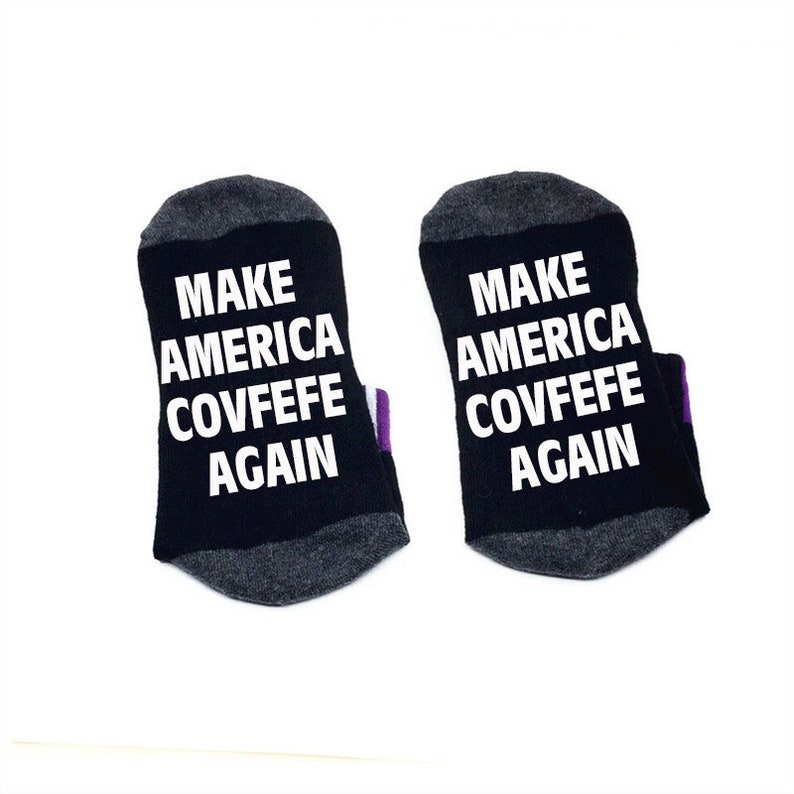 Make america covfefe again socks cotton unisex Sock Slippers ankle socks funny quote Get Lucky covfefe sock