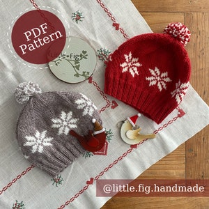 Eric Bonnet, mössa och vantar Vintersnöflinga PDF-stickmönster för barn och vuxna