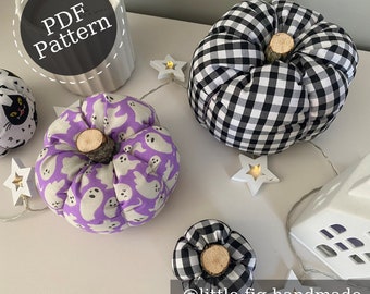 Halloween Ornamental Fabric Pumpkins PDF Easy Sewing Pattern