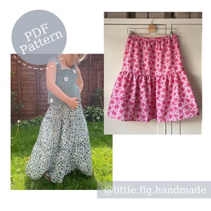 Mollie Women & Children&#39;s Gathered Tiered Peasant Style Skirt Sewing Pattern | PDF Sewing Pattern Bundle | Little Fig Handmade