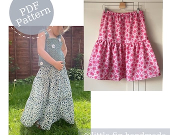 Mollie Women & Children's Gathered Tiered Peasant Style Skirt PDF Sewing Pattern Bundle