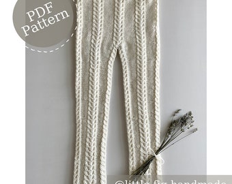 CHARLIE Cable Leggings Children's PDF Knitting Pattern by Little Fig