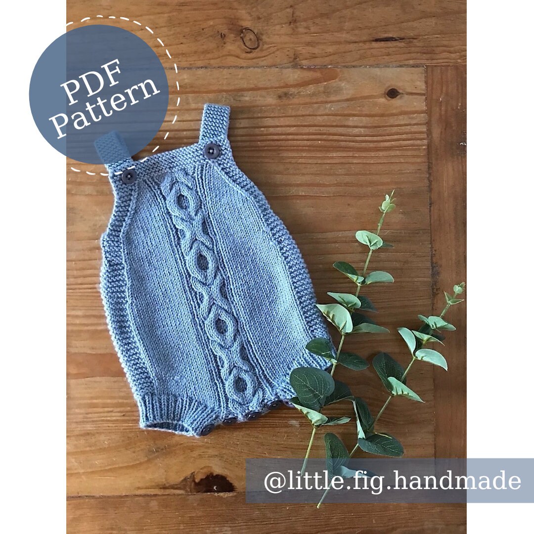 Wren Cable Knit Children's Baby Romper PDF Knitting Pattern | 0 - 24 ...