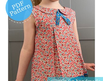 Peggy Children's Summer Top & Dress 60’s Retro Inspired PDF Sewing Pattern | 6 months to 10 years | Confident Beginner