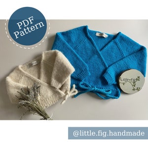 Sylvie Children&#39;s Ballet Wrap Dancewear Cardigan PDF Knitting Pattern | Sportswear Tap Dance | Intermediate Difficulty | Little Fig Handmade