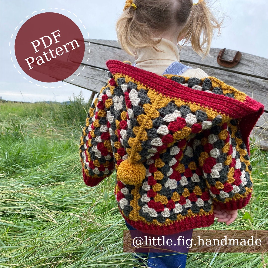 Nicky Granny Hexagon Children's Hooded Jacket Cardigan PDF Crochet