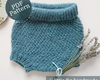 Briar Baby One Piece Soft Tummy Band Design Bloomers PDF Knitting Pattern | Newborn to 12 Months
