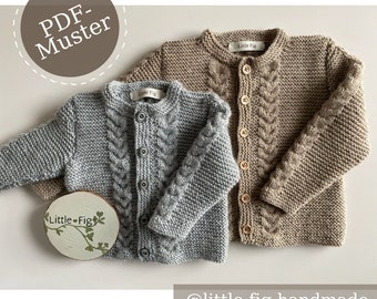 Wilbur Kinderjacke PDF-Strickmuster - Wilbur Cable Knit Jacket PDF Patrón de tejido - ALEMÁN