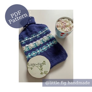 Fairisle Hot Water Bottle Cover PDF Knitting Pattern Little Fig Handmade