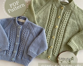 Charlie Traditional Cable Cardigan Baby and Children's PDF Knitting Pattern | 0 - 6 yrs | Confident Beginner