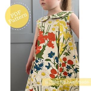 Peggy Children&#39;s Summer Dress & Top A-line 60&#39;s Retro Inspired PDF Sewing Pattern | 6m - 10 years | Confident Beginner | Little Fig Handmade