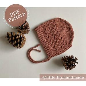 Avery Children's Baby Bonnet PDF Knitting Pattern | Newborn to 2 years | Confident Beginner | Little Fig Handmade