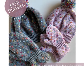 BLYTH Thrummed Felted Roving Adult's and Children's Hat & Mittens PDF Knitting Pattern by Little Fig Handmade