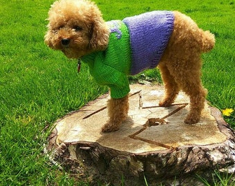 Dog Sweater fully custom made "Lavender" with Monogram