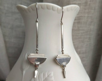 Silver dangling earrings