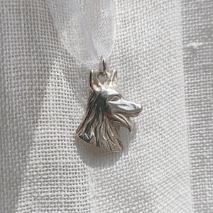 Vintage Silver Dog Pendant, German Shepherd