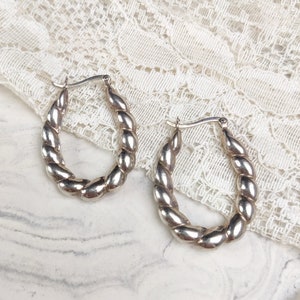 Vintage silver hoop earrings