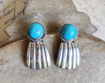 Vintage silver and turquoise earrings