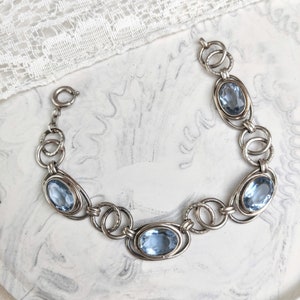 Antique silver pendant foiled blue paste