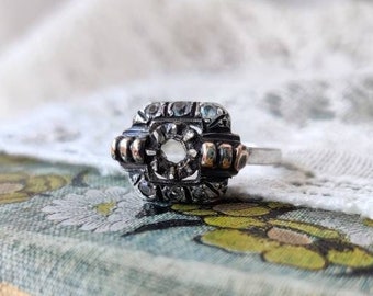 Antique Art Deco silver ring, France