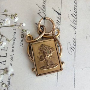 Antique Art Nouveau gold plated pendant