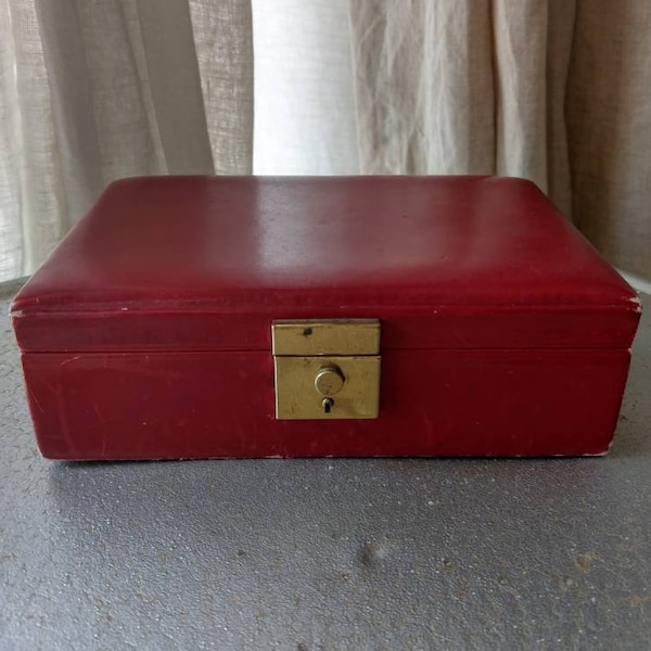 Vintage red jewelry box