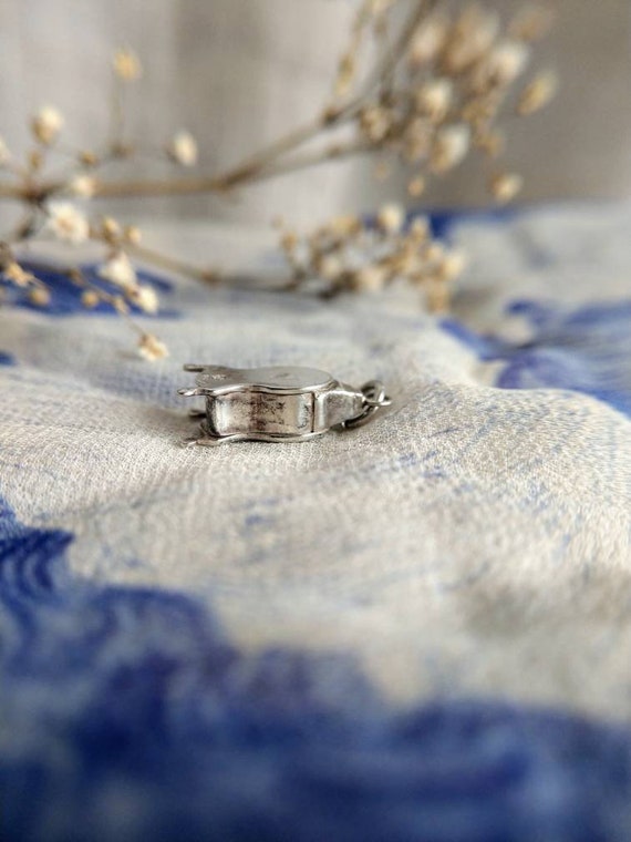 Small silver clock pendant / charm - image 8