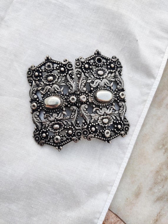 French Victorian antique silver steel buckle Antiques, Art, Vintage main image 2